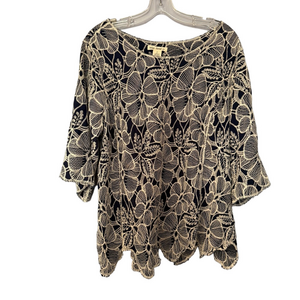 Thread & Supply Co Blue Embroidered Floral Blouse Size 2X